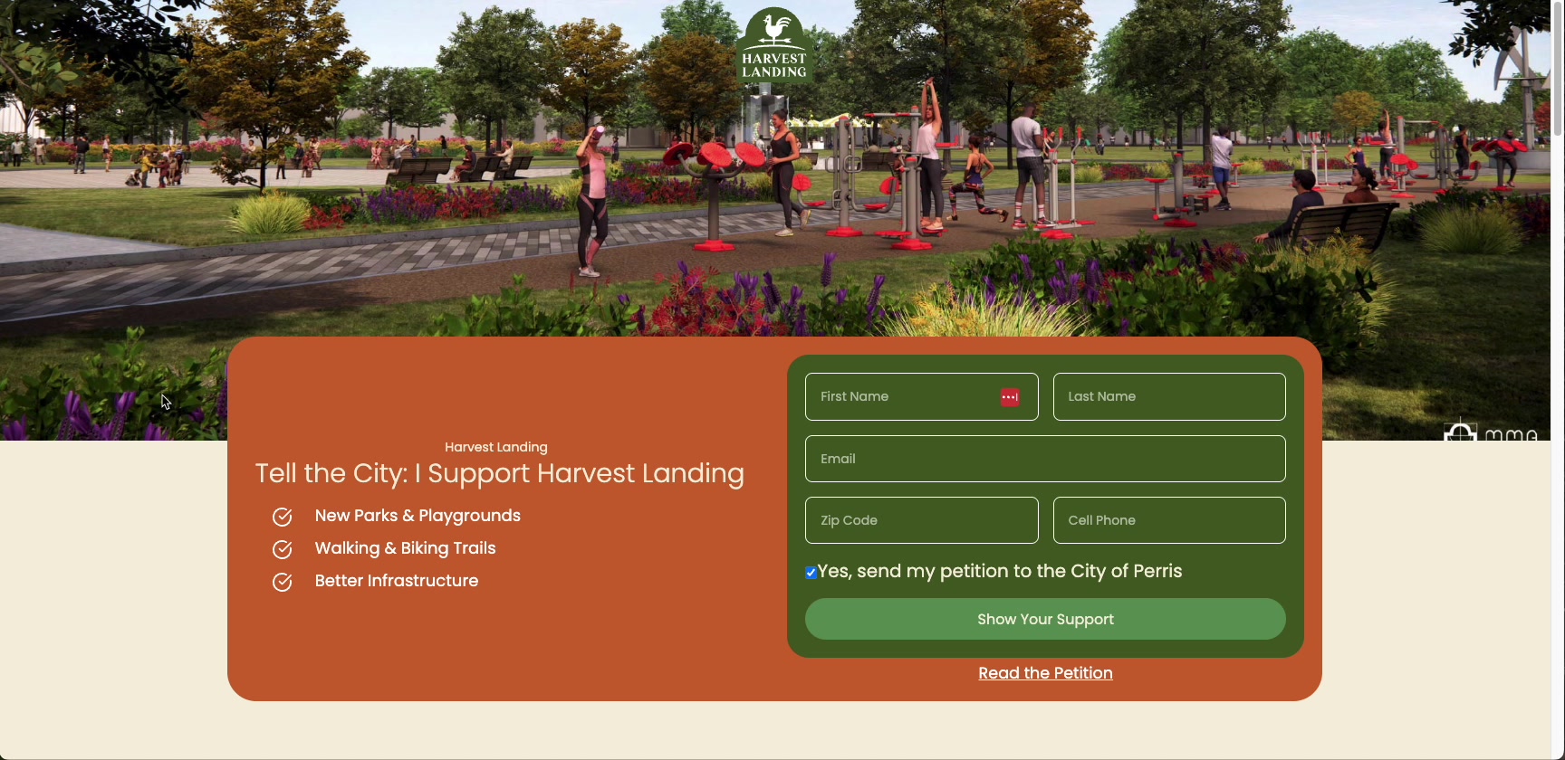 Petition Page with Form